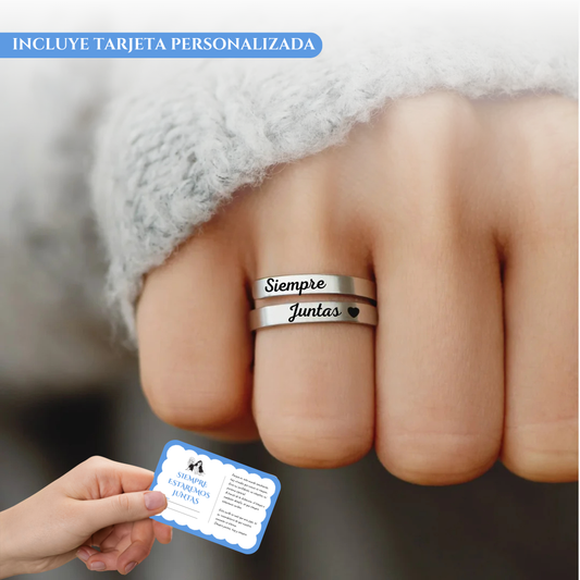 1+1 GRATIS Anillo Siempre Juntas + Tarjeta Personalizada