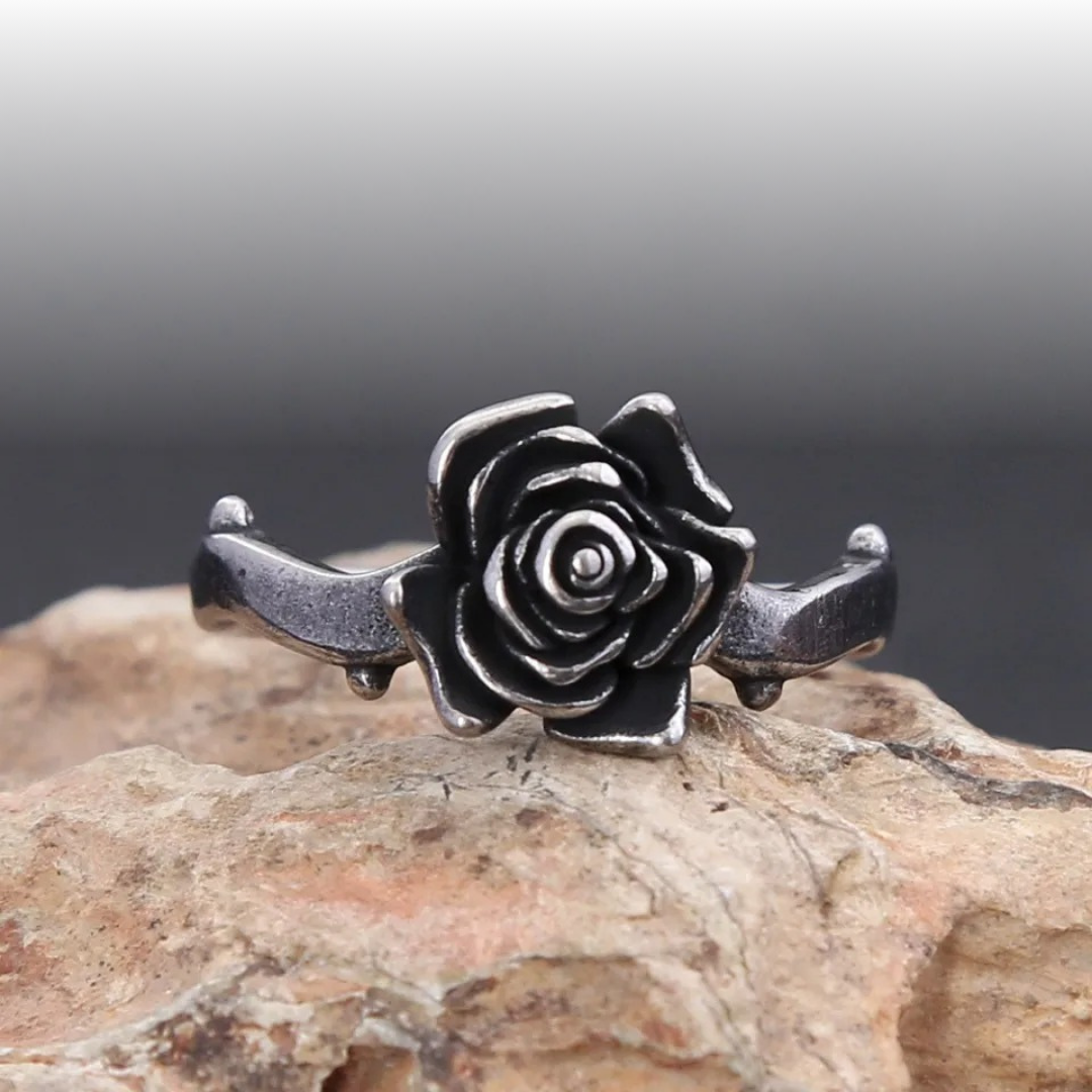 anillo rosa negra