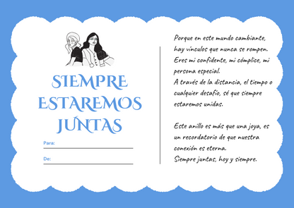 1+1 GRATIS Anillo Siempre Juntas + Tarjeta Personalizada